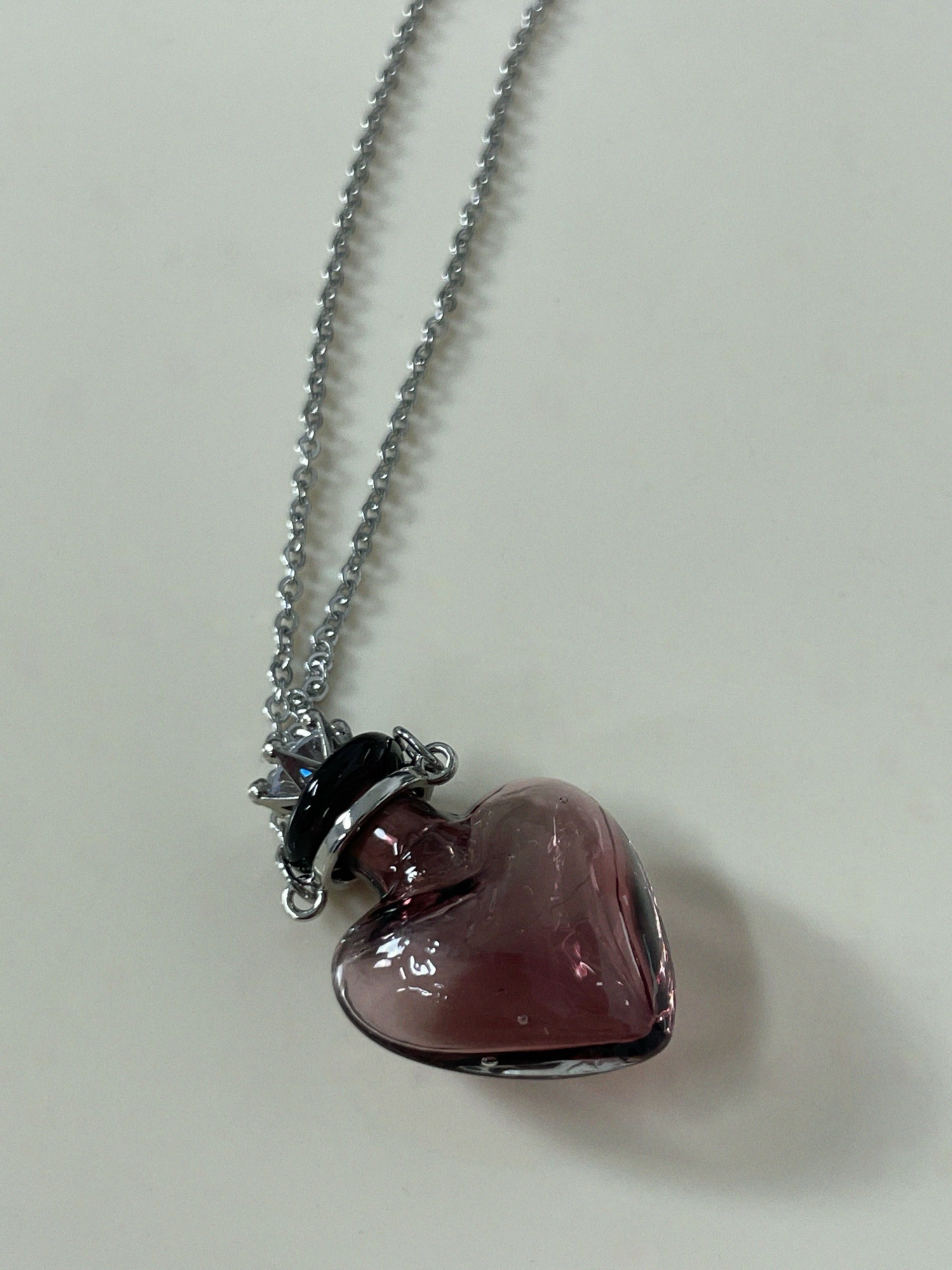 [해외바잉/고퀄리티]Perfume bottle heart pendant necklace