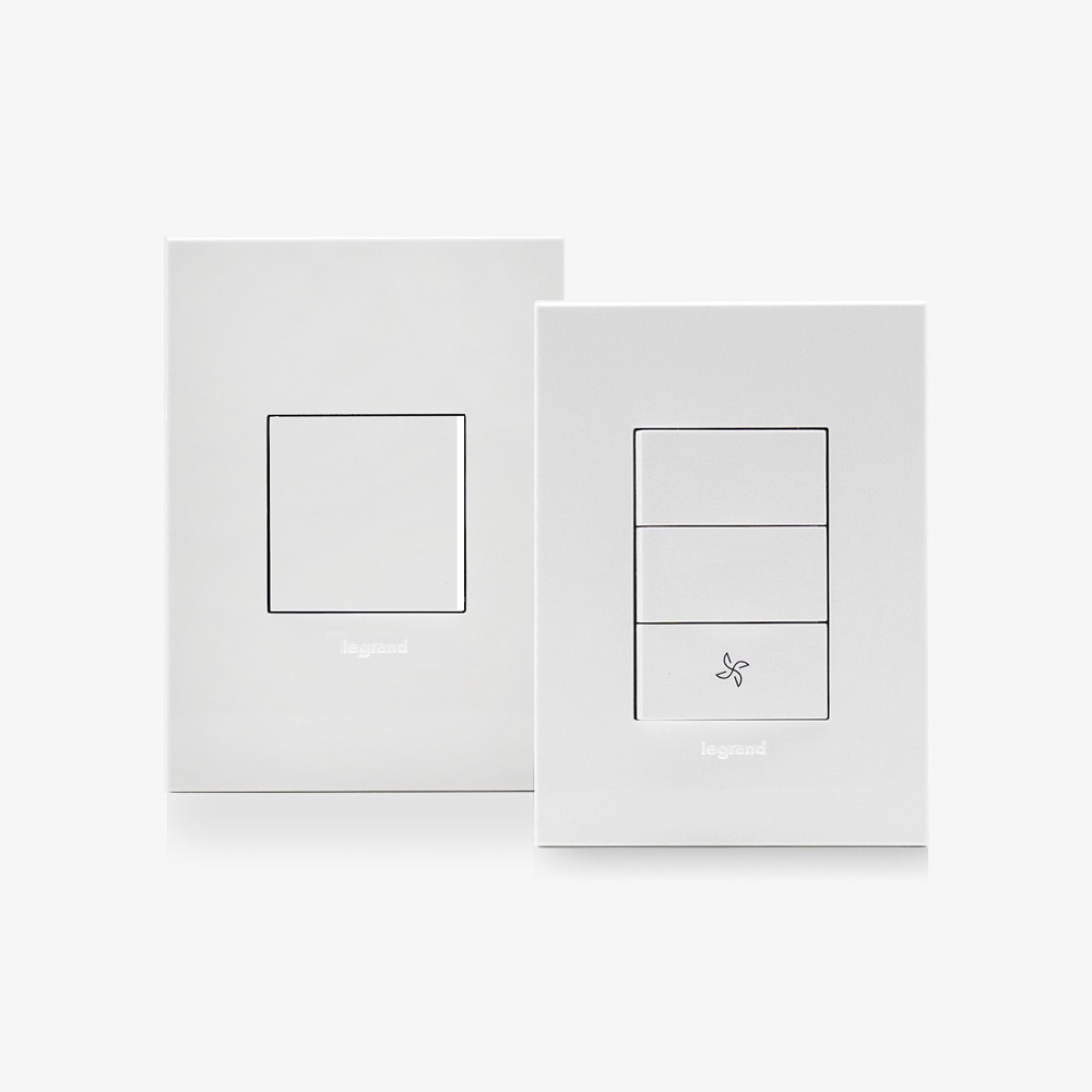 르그랑 아테오 KS 화이트 사각 스위치 - 세련된 디자인의 벽 스위치 이미지
