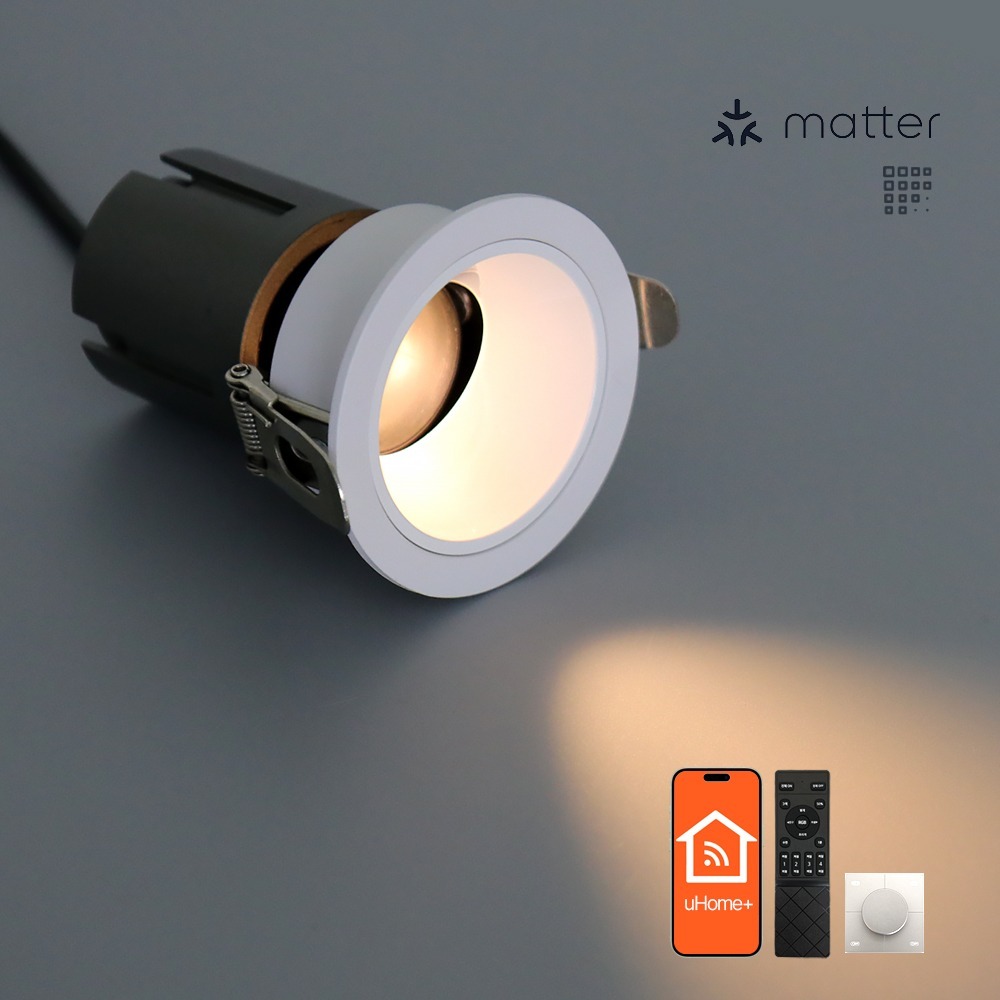 Matter IOT CCT 디밍 K1-55 COB 다운라이트 - 2인치 8W 제품 이미지