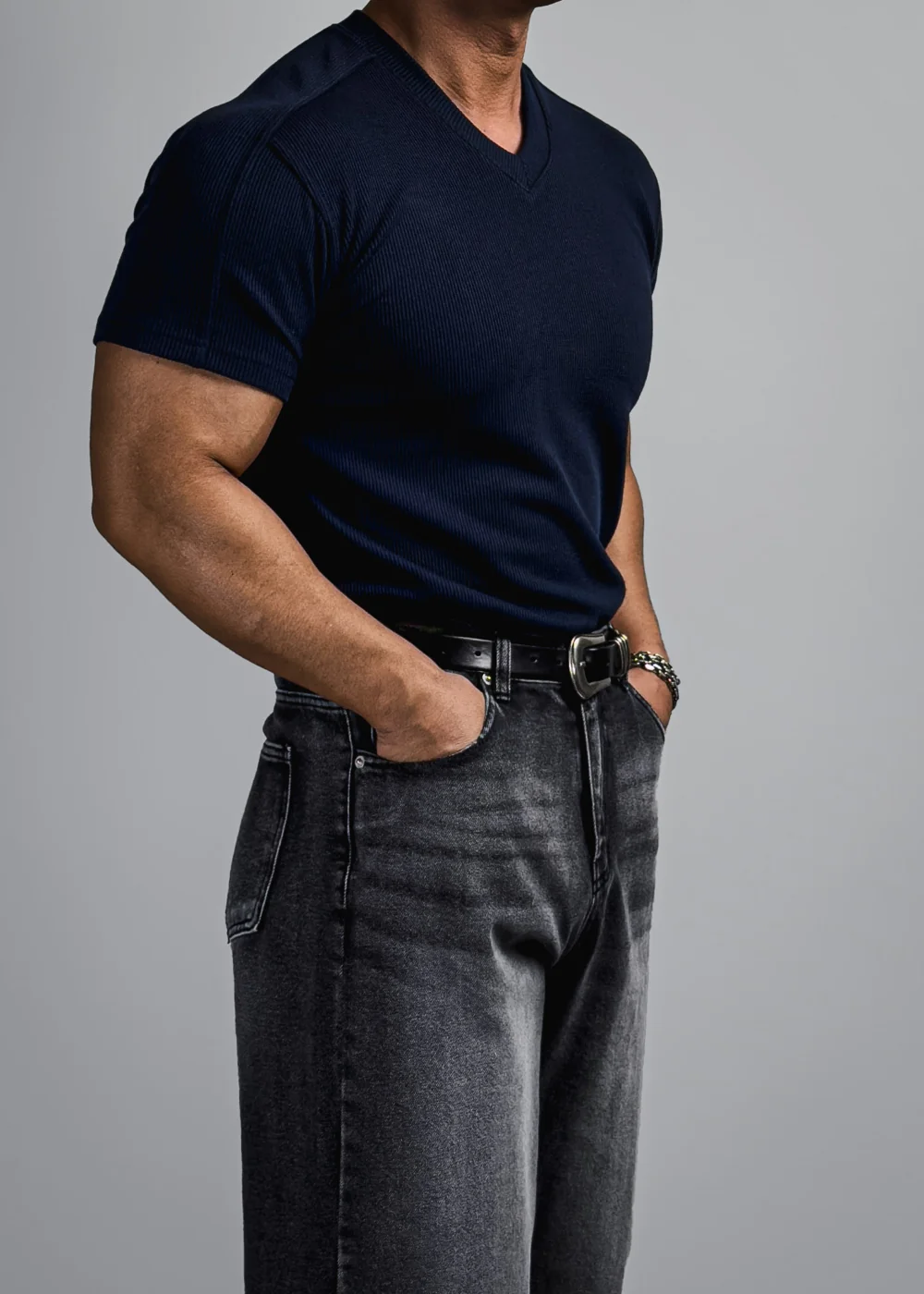 短袖T卹模特兒穿著圖片 - S1L23