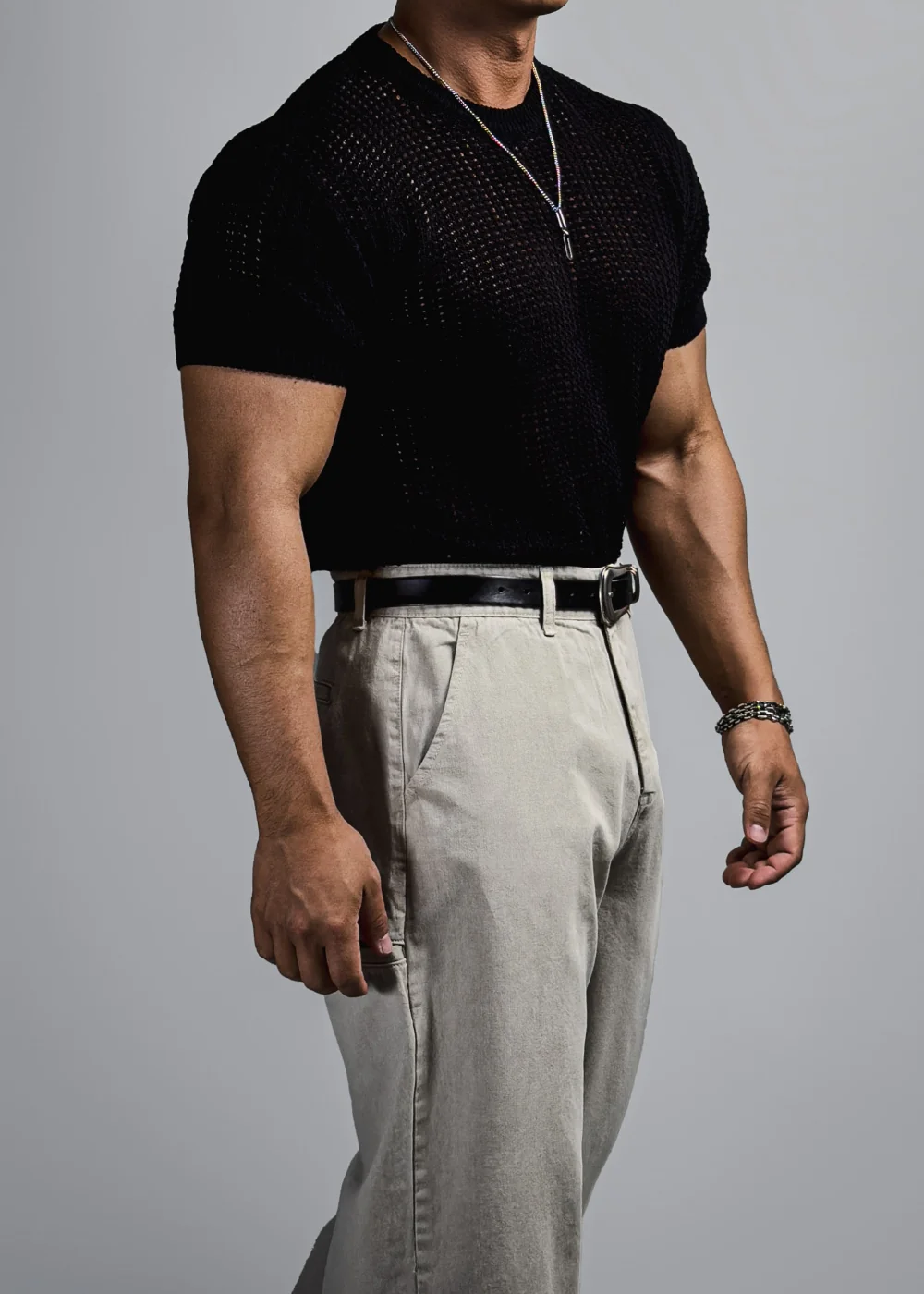 短袖T卹模特兒穿著圖片 - S1L46