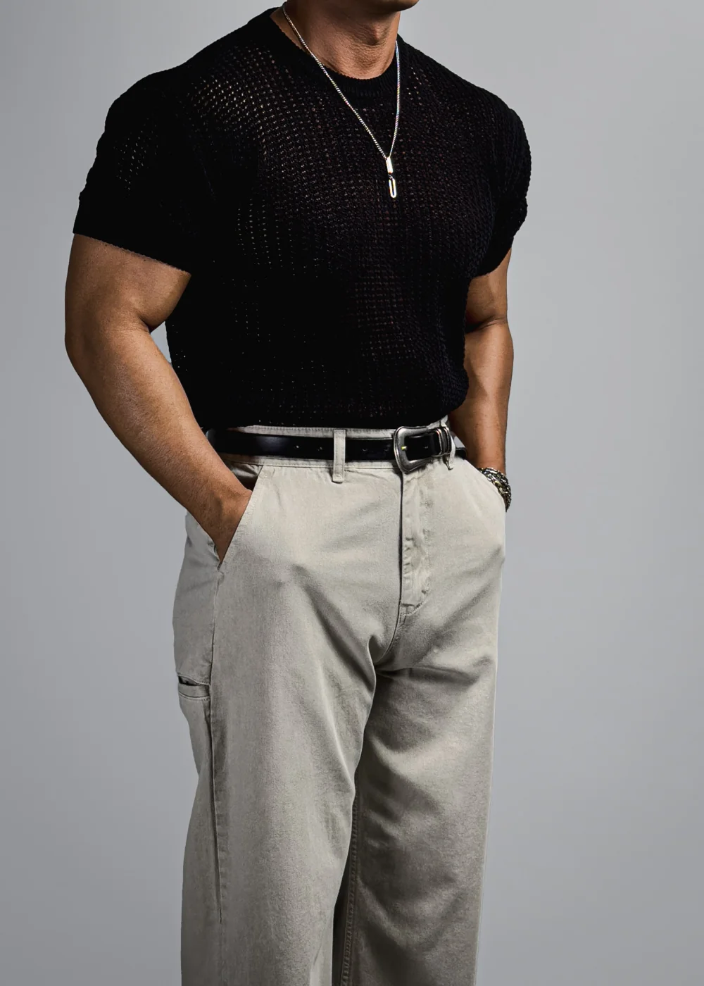 短袖T卹模特兒穿著圖片 - S1L47