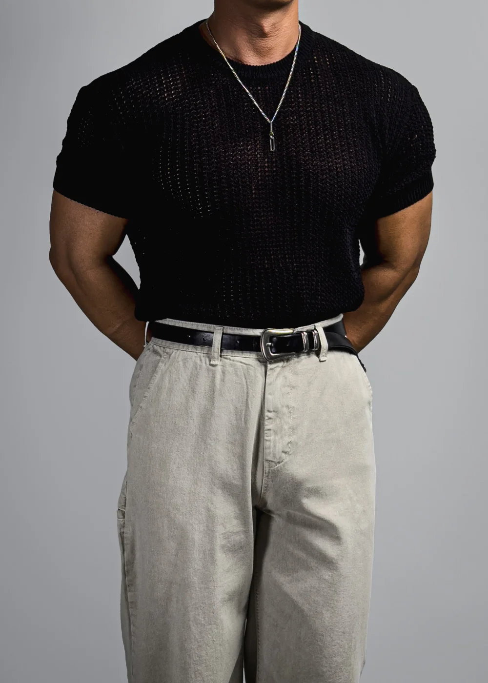 短袖T卹模特兒穿著圖片 - S1L48