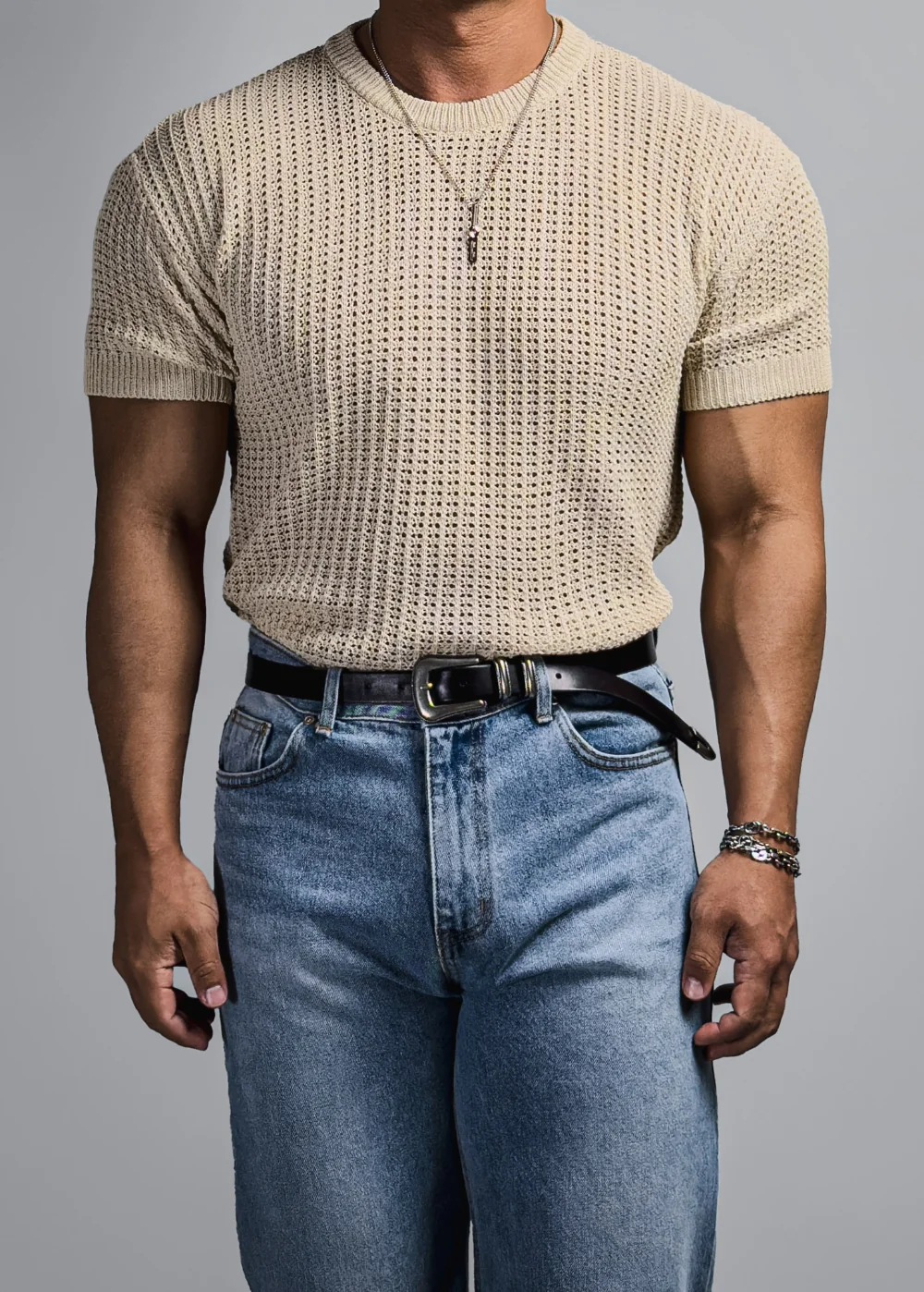 短袖T卹模特兒穿著圖片 - S1L28