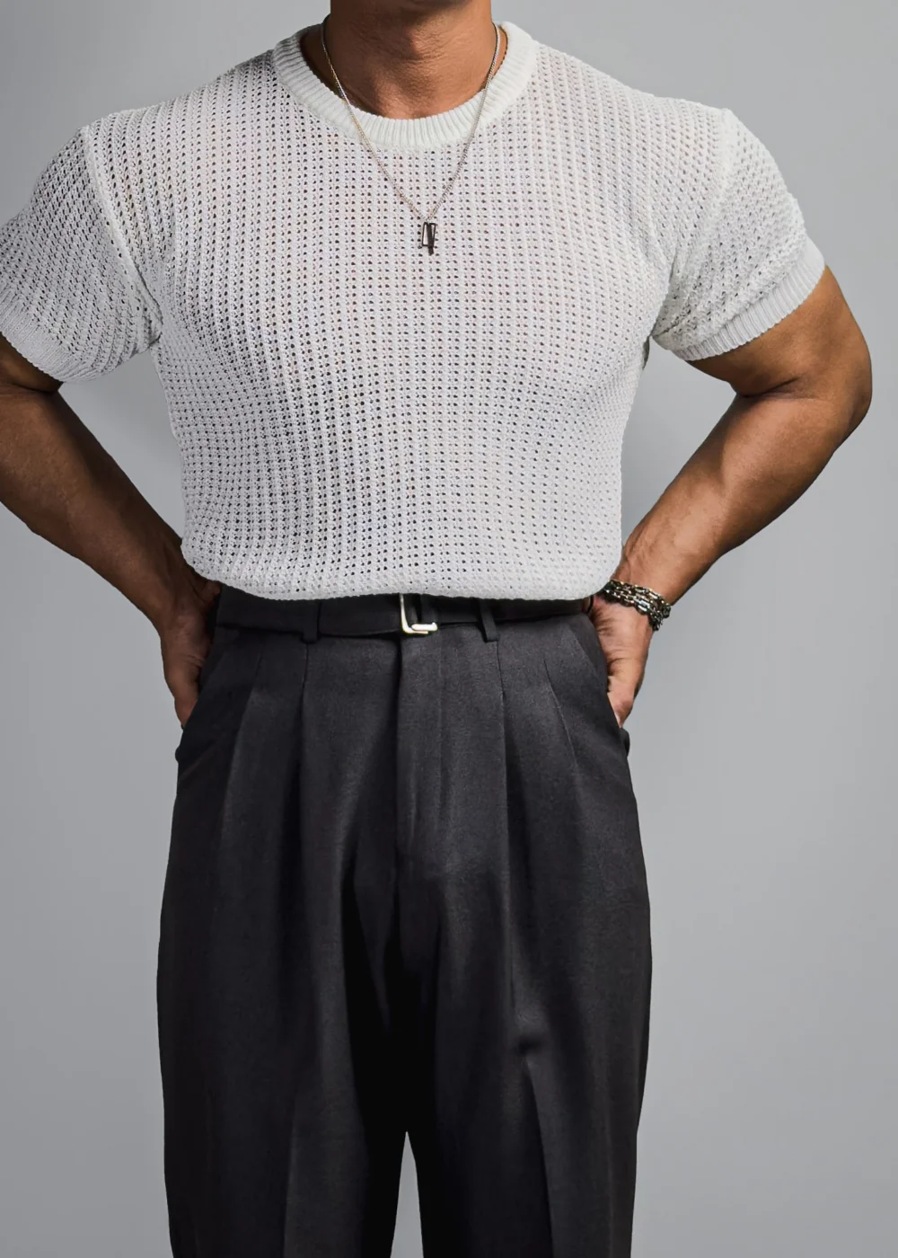 短袖T卹模特兒穿著圖片 - S1L21