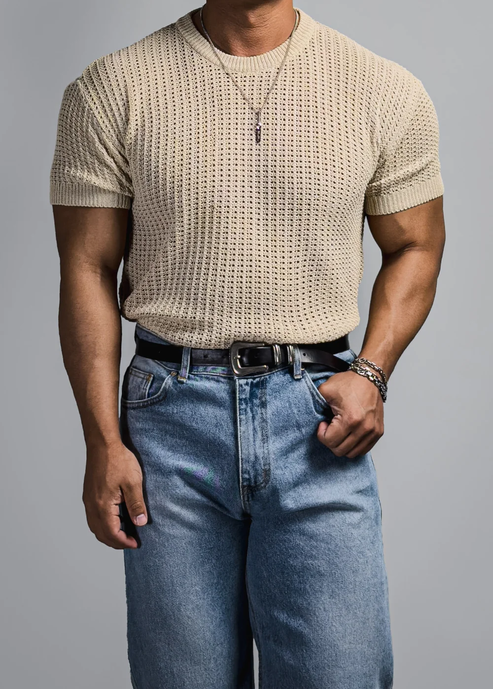 短袖T卹模特兒穿著圖片 - S1L30