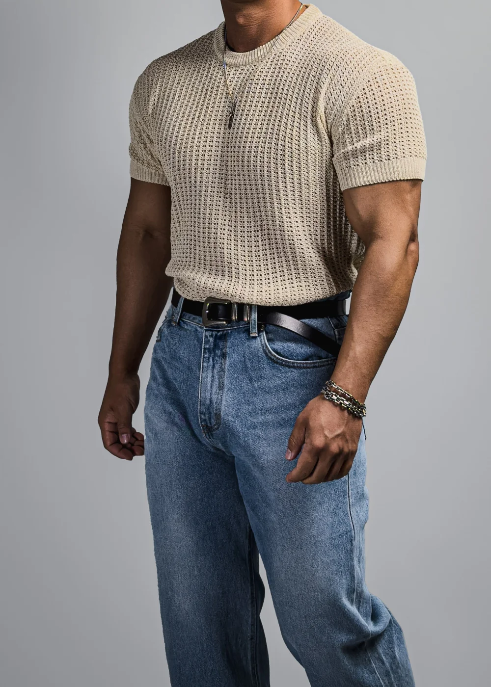 短袖T卹模特兒穿著圖片 - S1L32