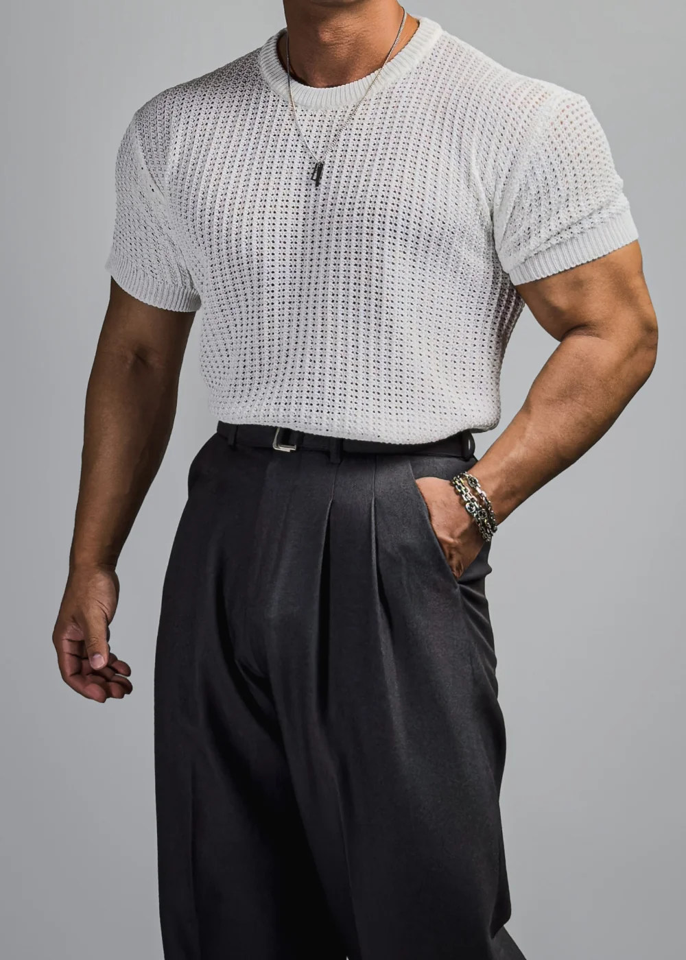 短袖T卹模特兒穿著圖片 - S1L23