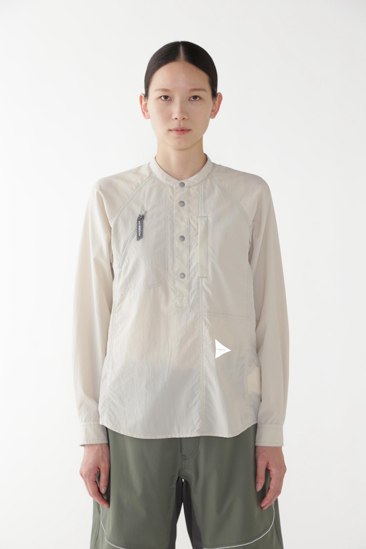 stretch rip band collar shirt - and wander