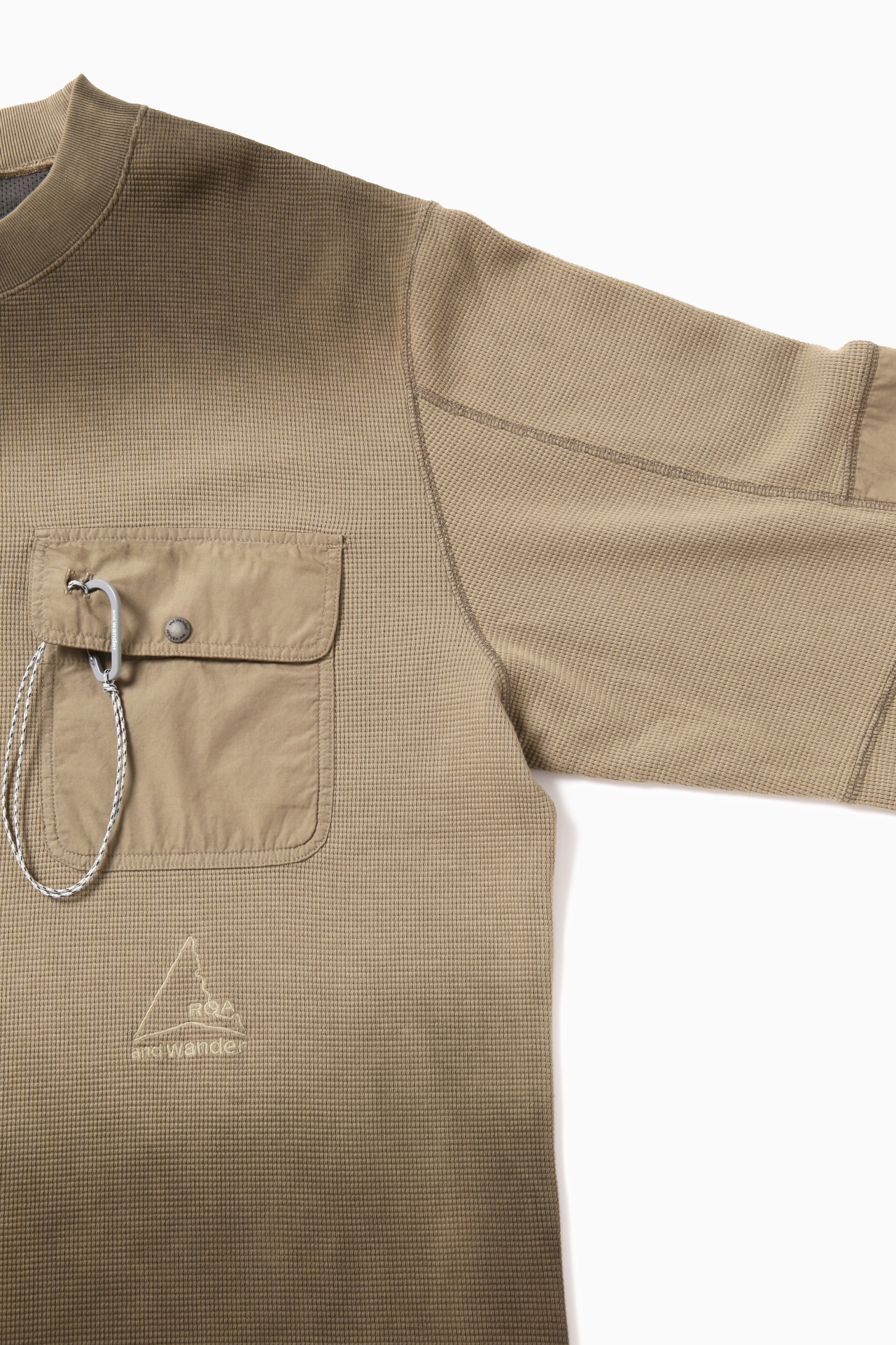 ROA × and wander garment dye waffle pocket T - and wander