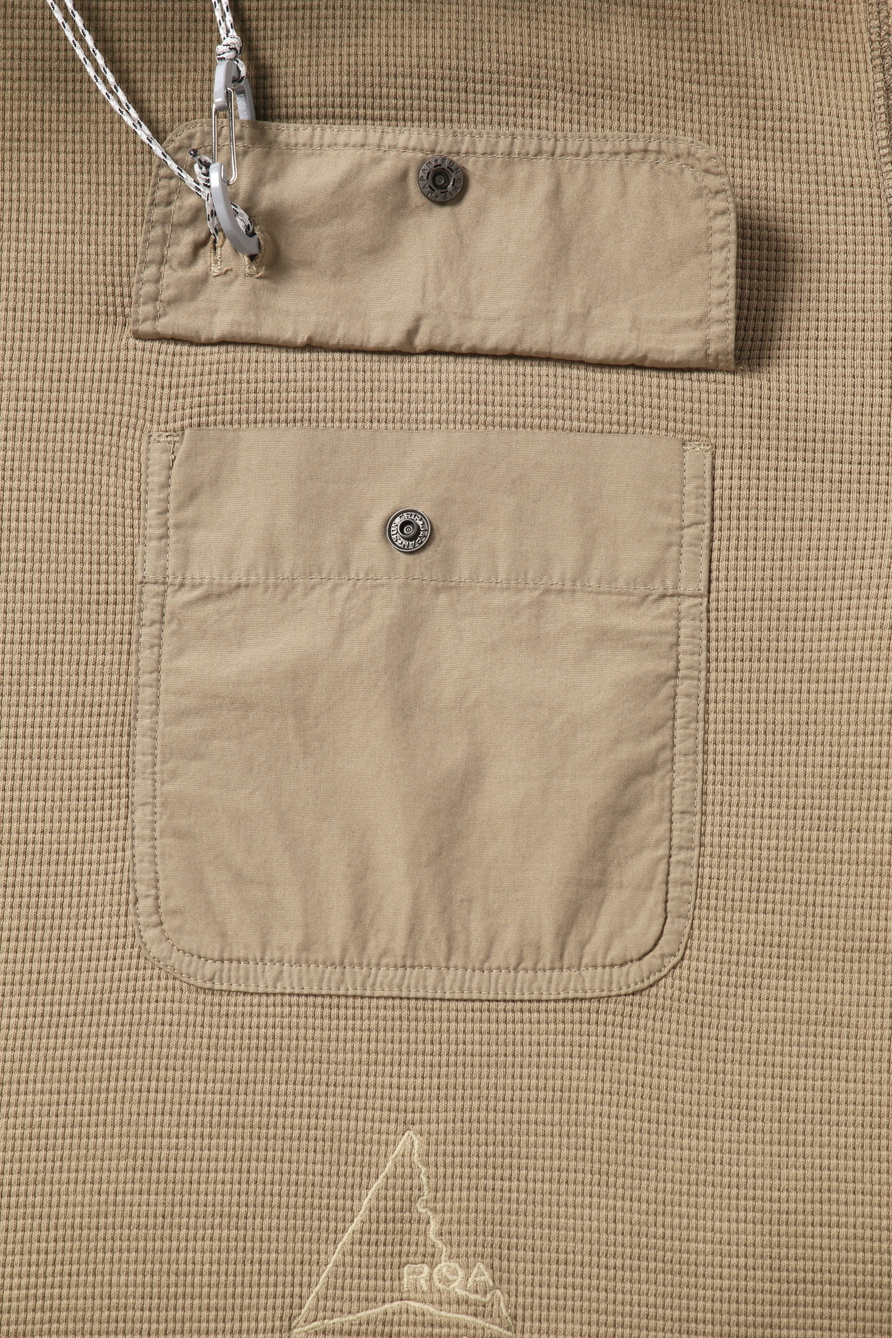 ROA × and wander garment dye waffle pocket T - and wander