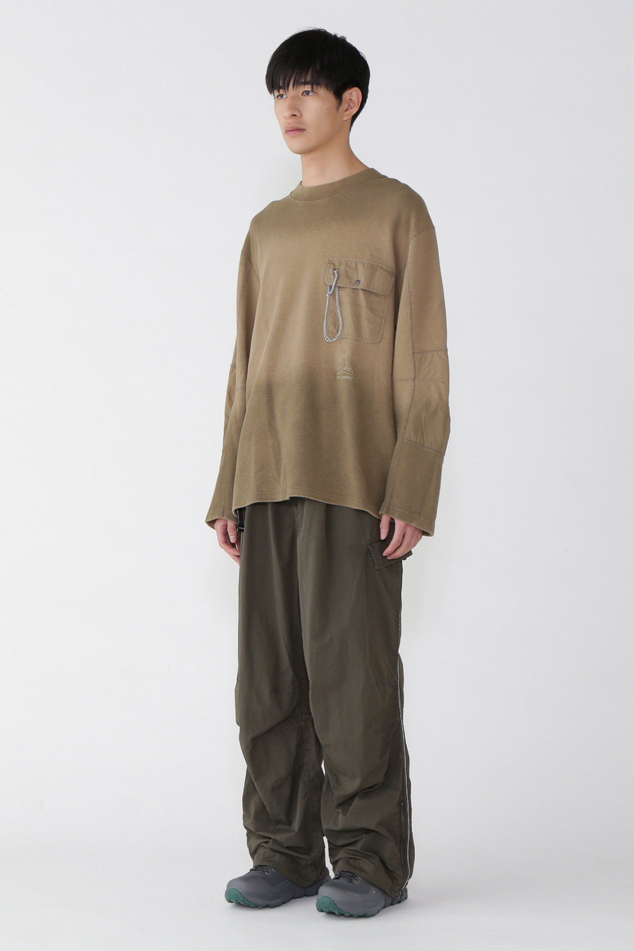 ROA × and wander garment dye waffle pocket T - and wander