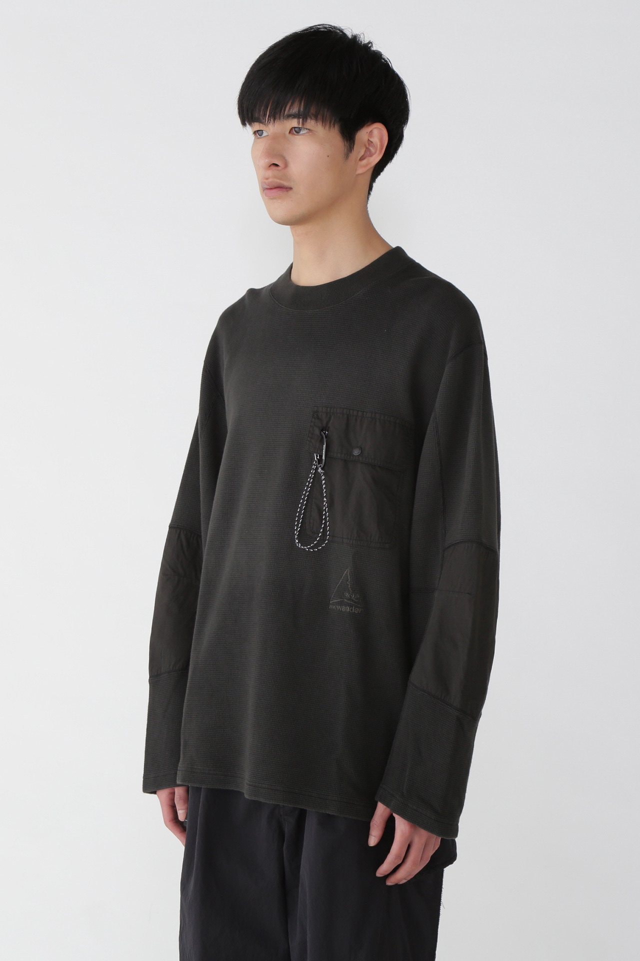 ROA × and wander garment dye waffle pocket T - and wander