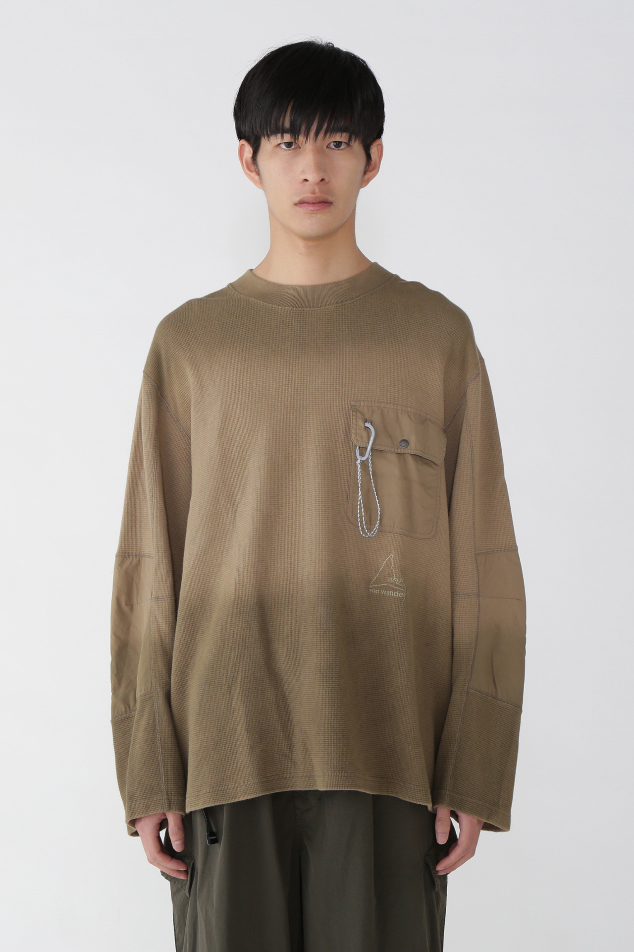ROA × and wander garment dye waffle pocket T - and wander