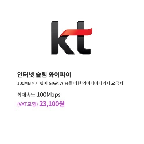 KT 인터넷 슬림 와이파이 [100메가] [VAT포함]