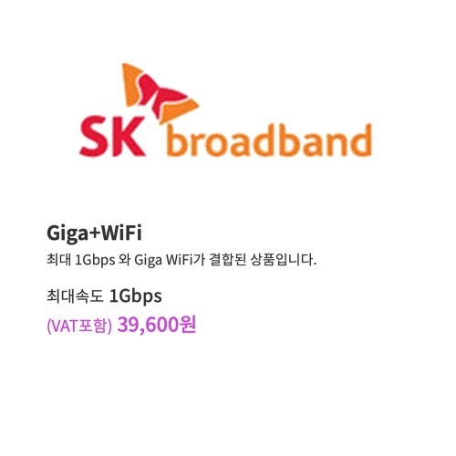 SK Giga + WiFi [1기가] [VAT포함]