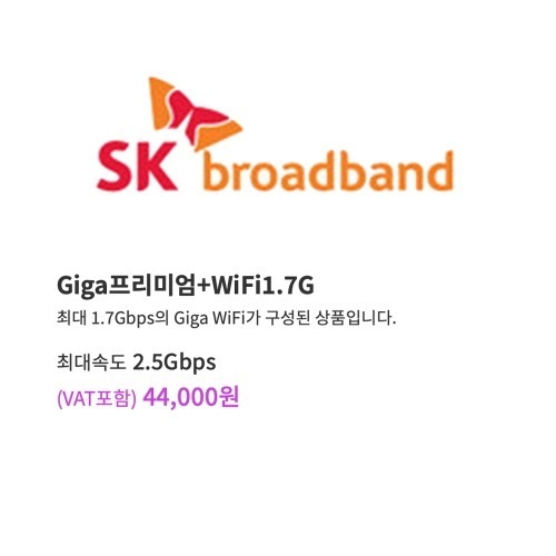 SK Giga 프리미엄 + WiFi 1.7G [2.5기가] [VAT포함]