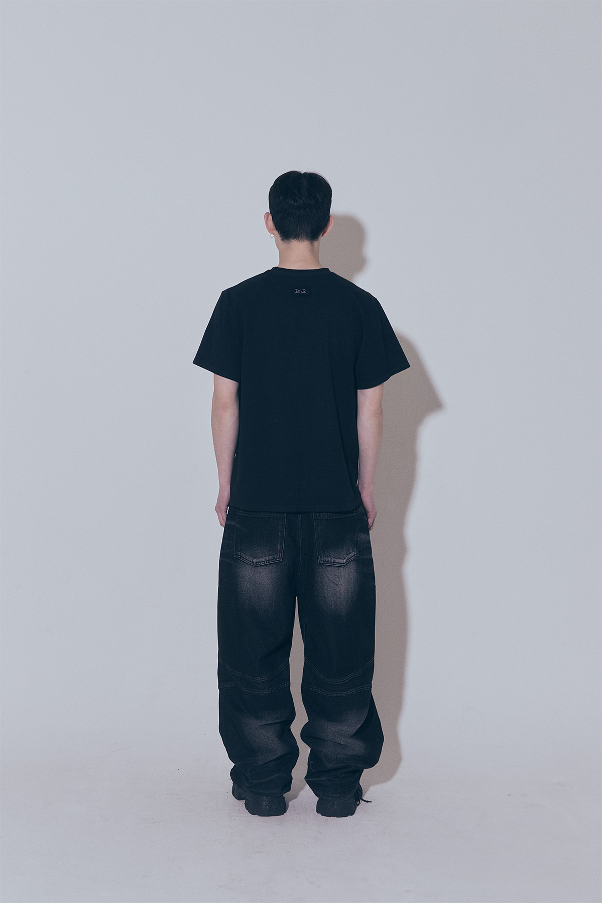 BLR ■ Embossed Wave Washing Wide Denim Pants MUSINSA | BLR Embossed Wave Washing Wide Denim Pants Black