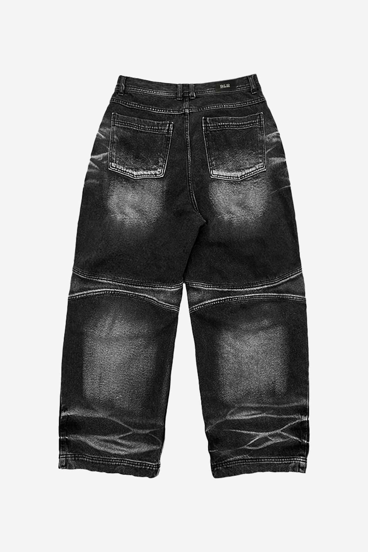 BLR ■ Embossed Wave Washing Wide Denim Pants MUSINSA | BLR Embossed Wave Washing Wide Denim Pants Black
