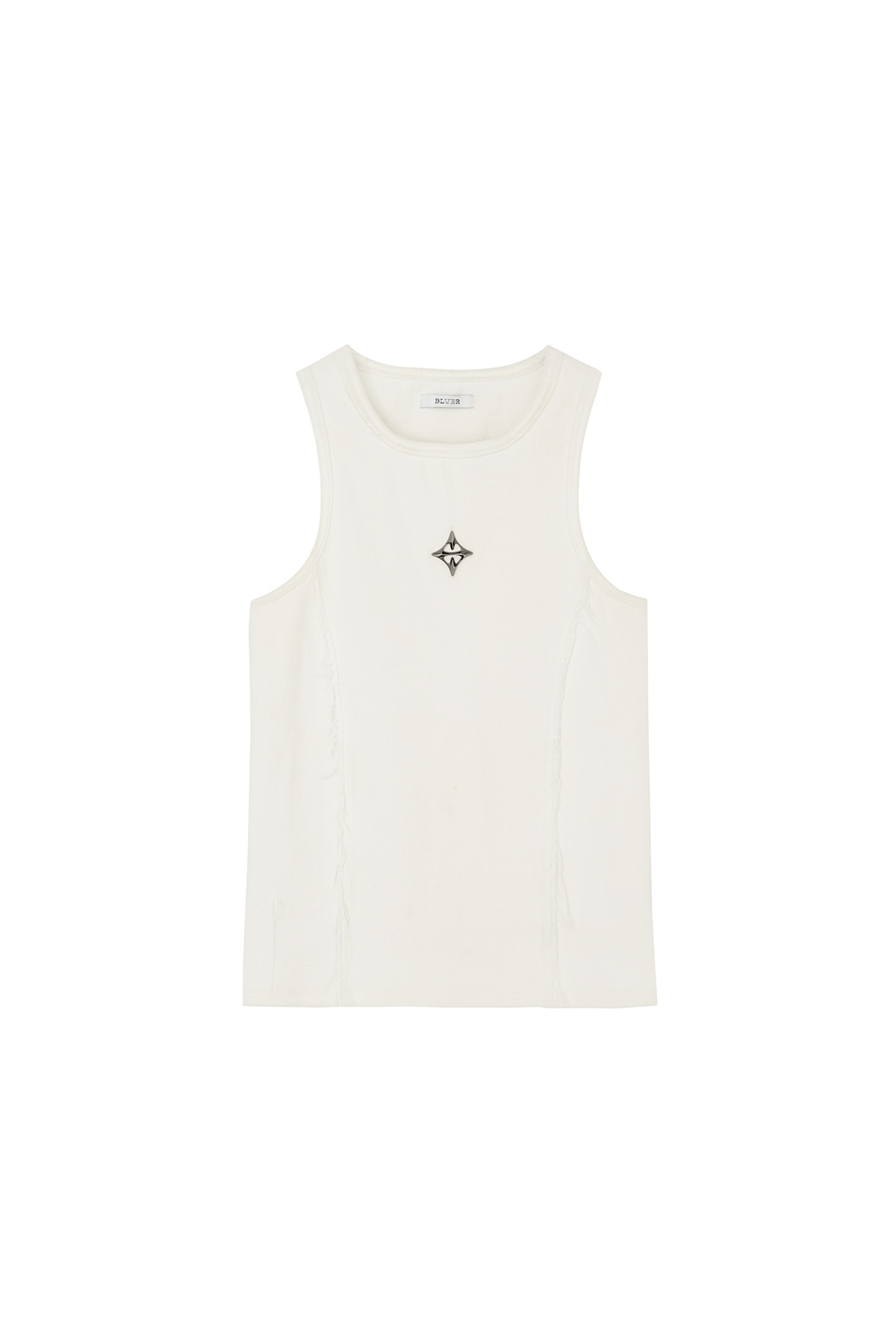 【BLR BLUER】Logo Rivet Sleeveless LOGO RIVET SLEEVELESS WHITE - BLR 비엘알