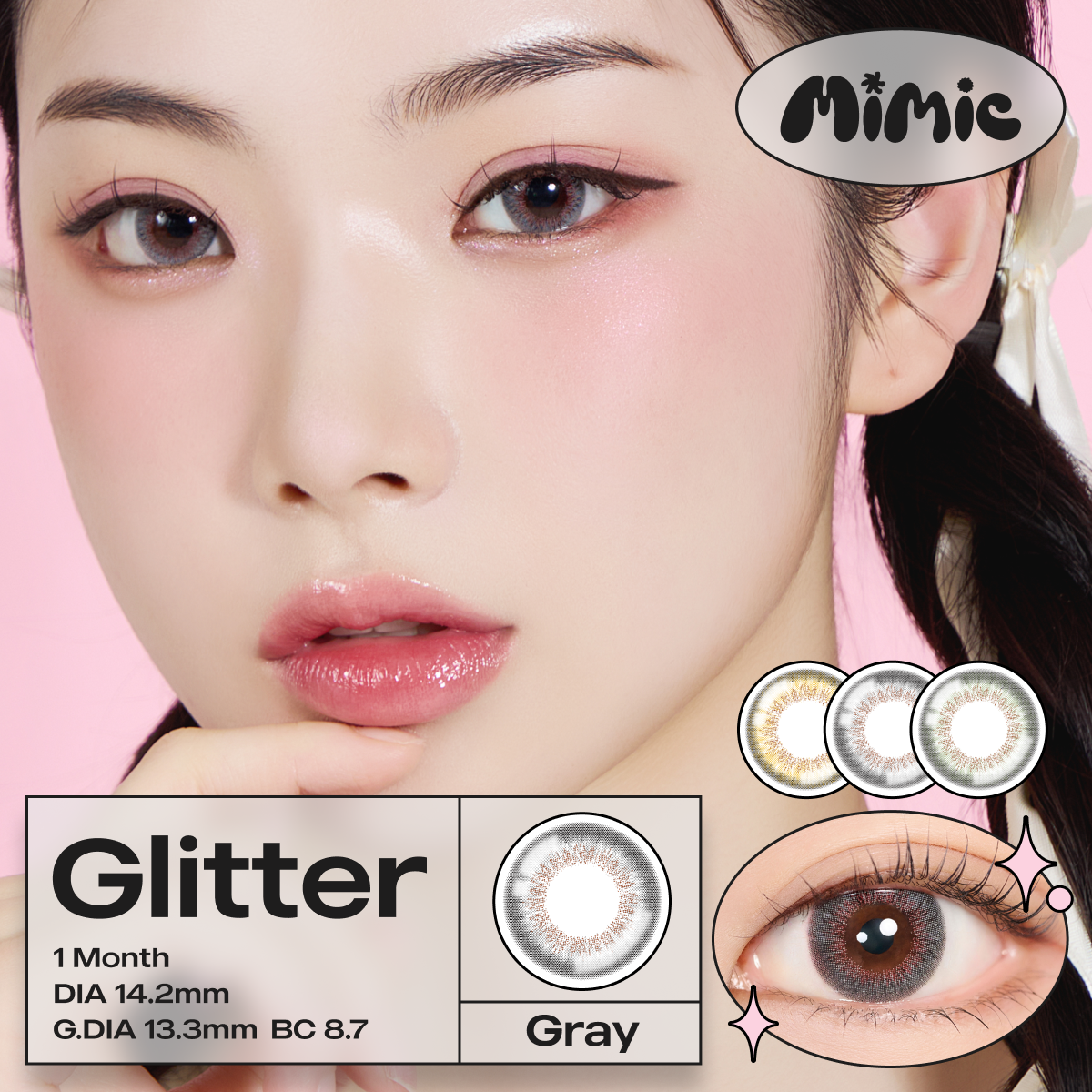 Glitter Gray 1ヶ月 | MIMIC LENS