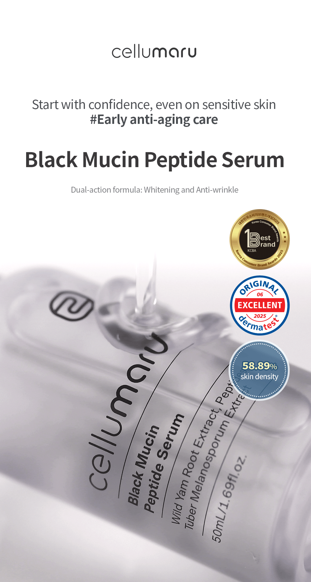Black Mucin Peptide Serum texture and application