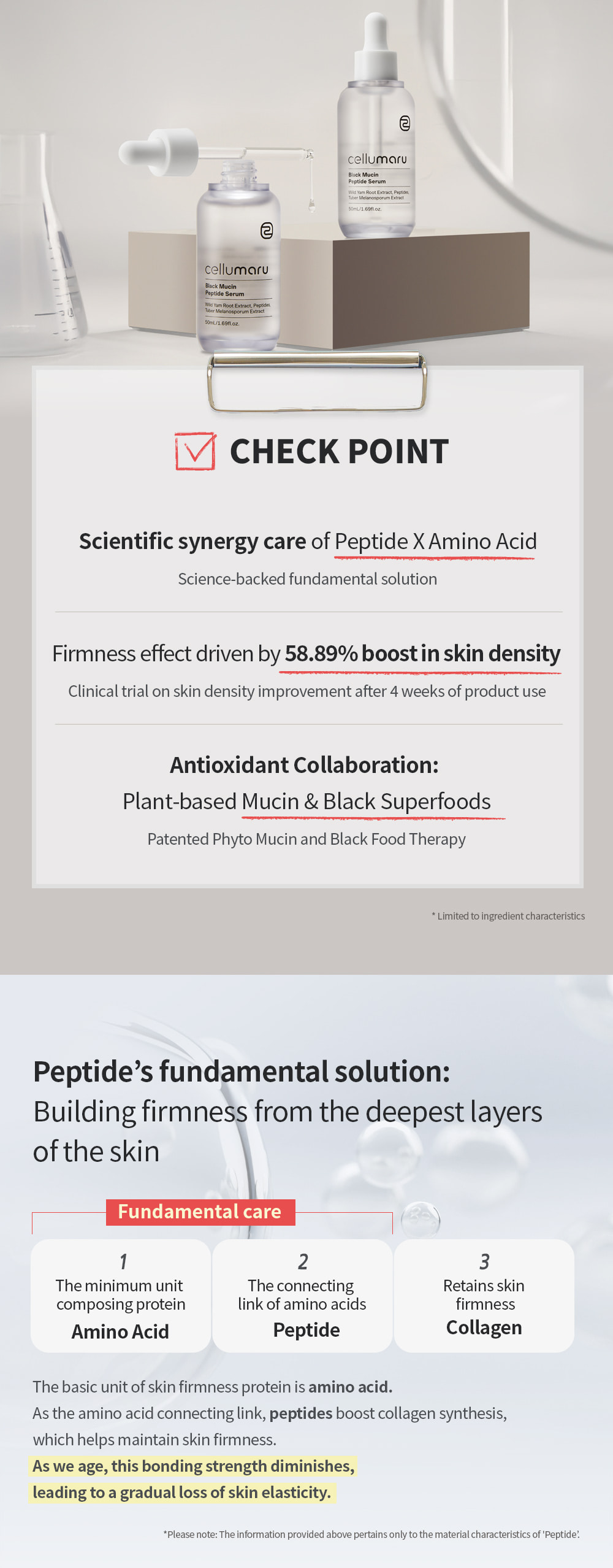 Korean peptide serum for firmness hydration and elasticity