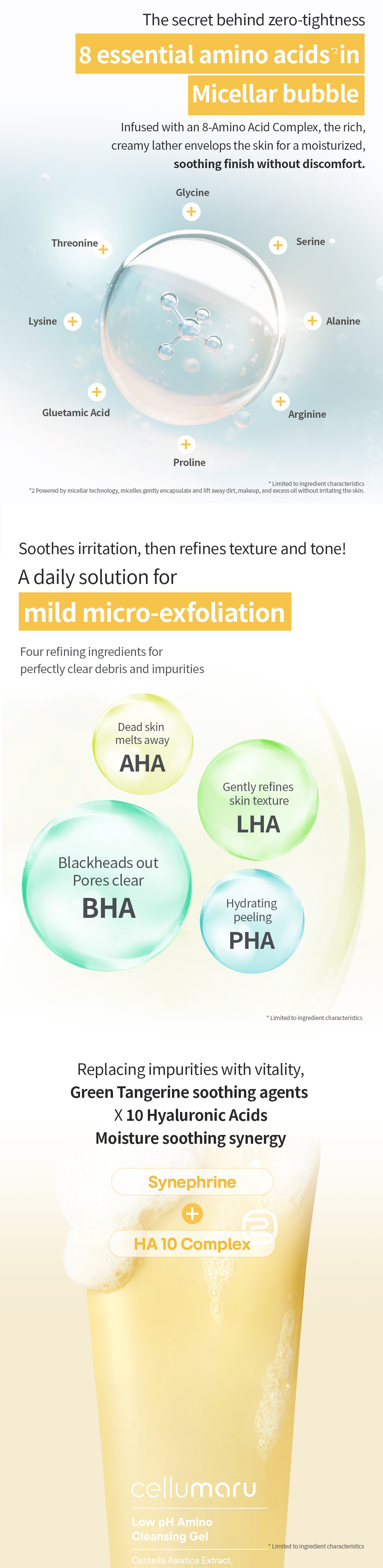Korean low pH cleanser with amino acid surfactants