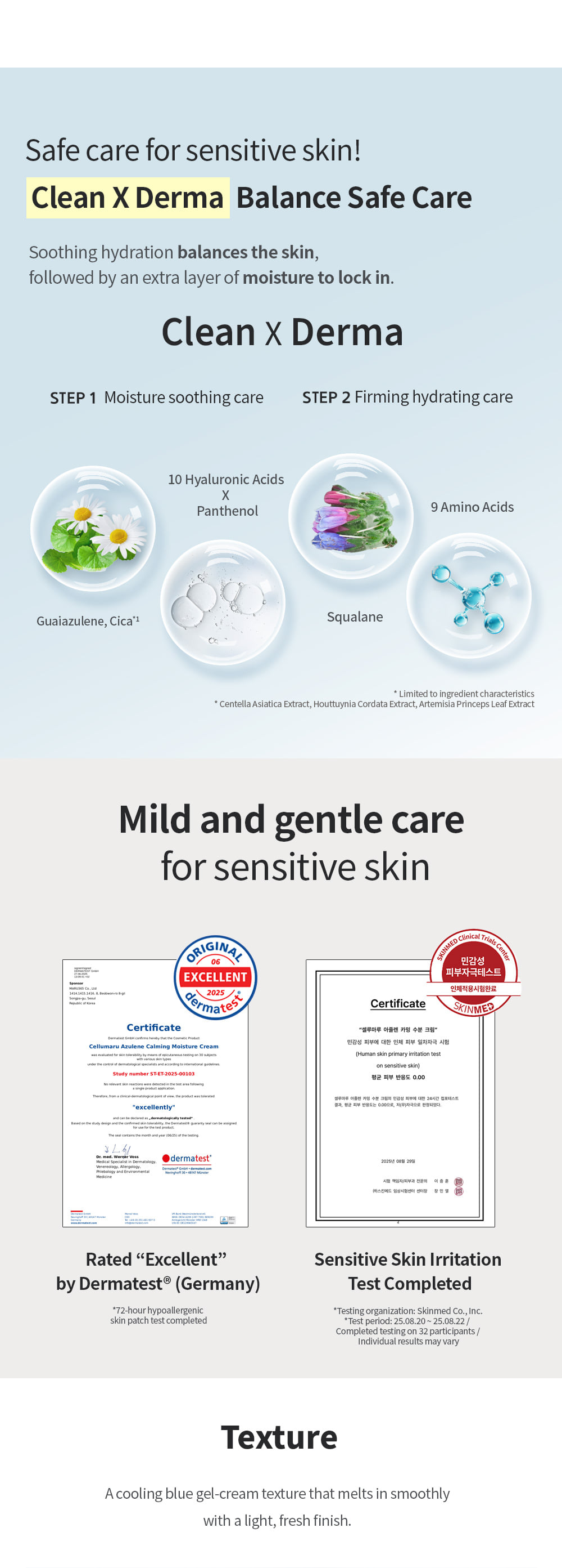 Korean calming cream with Azulene and 10-Type Hyaluronic Acid