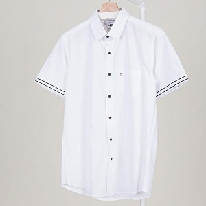 톰브라운 남성 블랙 라인 커프 포플린 셔츠 [H5565] A5