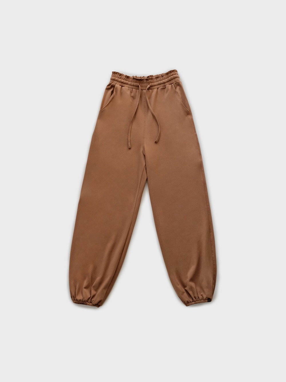 Ruffle banding pants - walnut beige