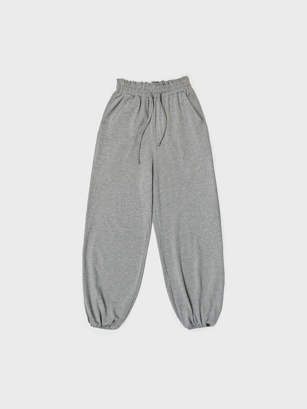 [3차] Ruffle banding pants - melange grey