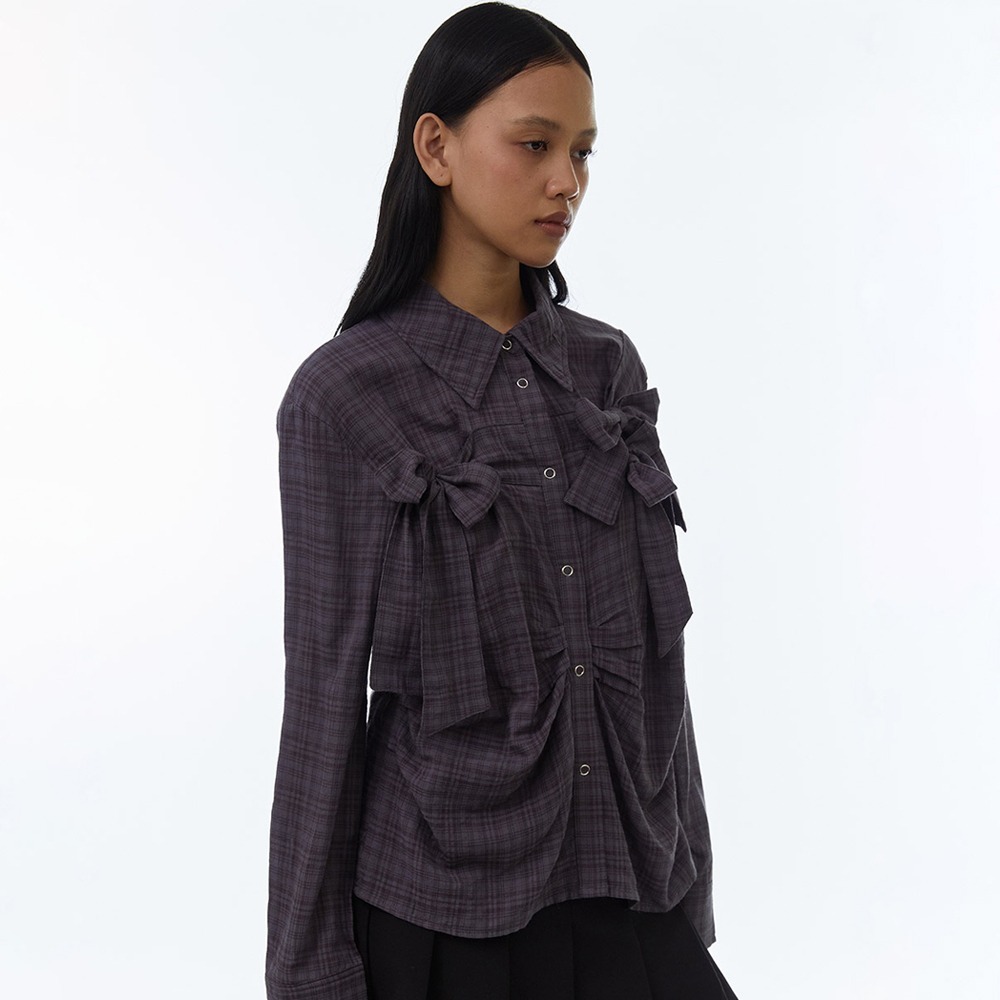 【最終値下げ】MILLO WOMEN Ribbon Tie Shirt MUSINSA公式 | MILLO WOMEN Ribbon Tie Shirt [Black]