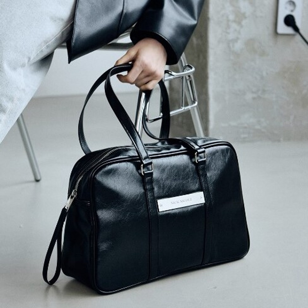 NICK&NICOLE ★CRYSTAL LEATHER BOSTON BAG NICK NICOLE] CRYSTAL LEATHER BOSTON BAG_BLACK - KATZ by LDF