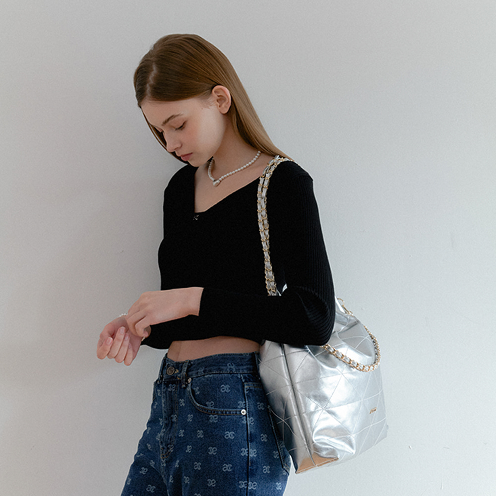 ANOETIC] ANC DRAW CHAIN SHOULDER BAG_SILVER - KATZ by LDF