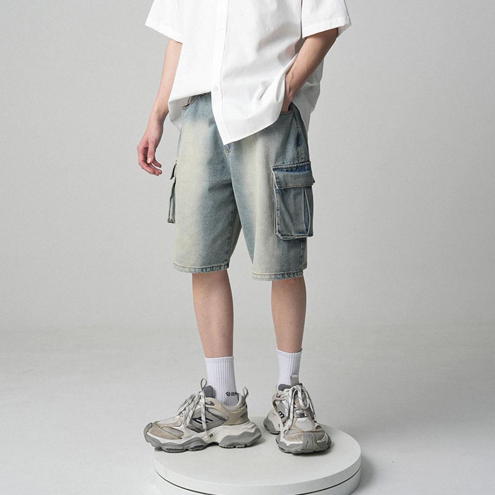AVANDRESS★人気 男女兼用★Wide Cargo Half Denim Pants - 5COL AVANDRESS☆人気 男女兼用☆Wide Cargo Half Denim Pants - 5COL