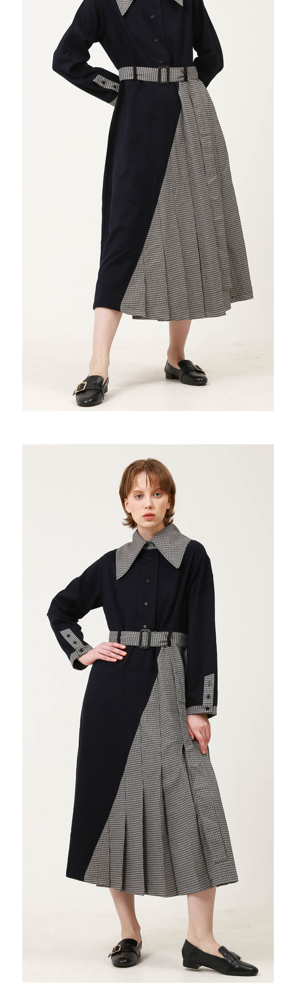 WUNDERGEIST] Puritan Collar Unbalance Long OPS_NAVY - KATZ