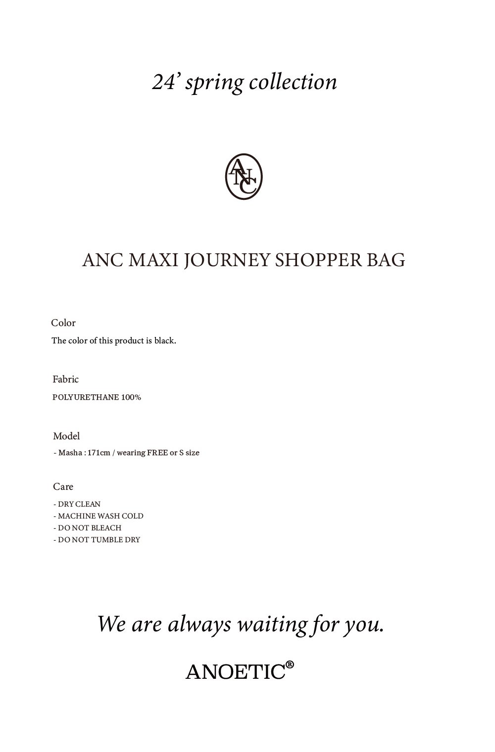 ANOETIC] ANC MAXI JOURNEY SHOPPER BAG_BLACK - KATZ by LDF