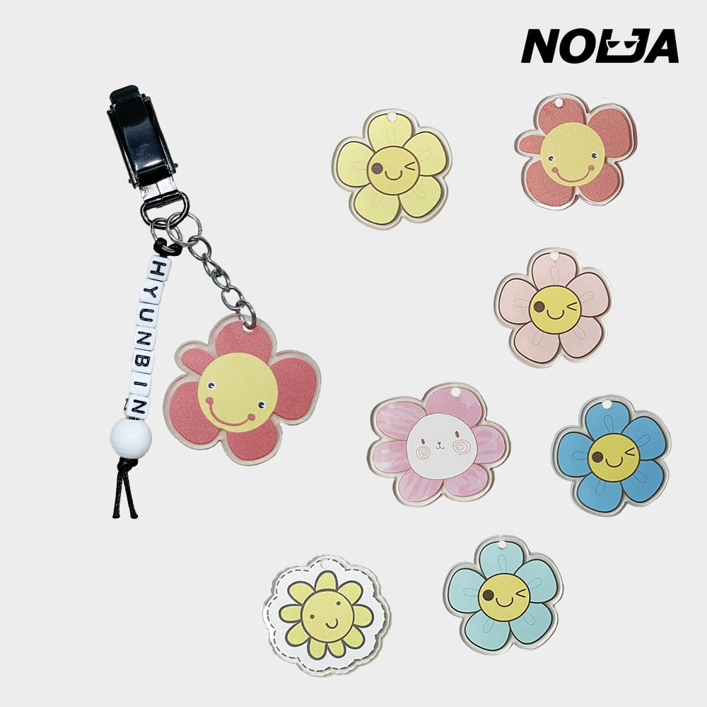 골프 이니셜 퍼터키퍼 스마일 꽃 / 퍼터커버 홀더 리쉬 고리