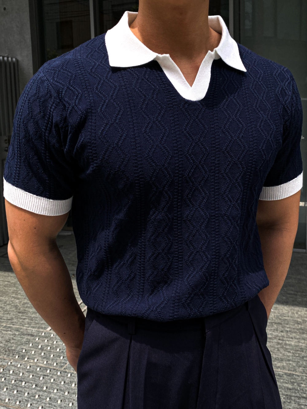 短袖T卹模特兒穿著圖片 - S1L47