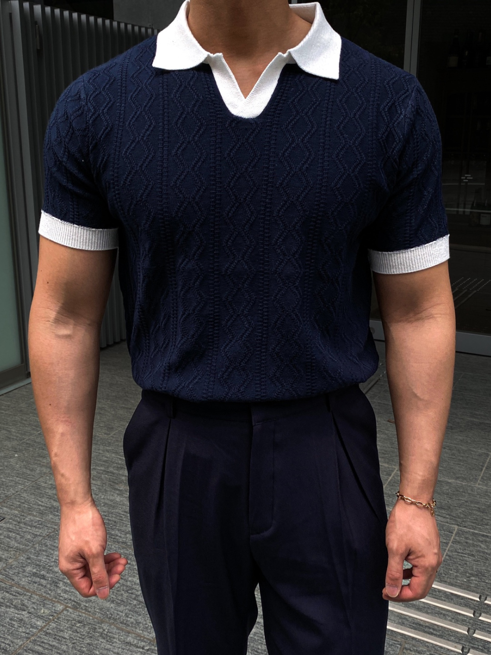 短袖T卹模特兒穿著圖片 - S1L57