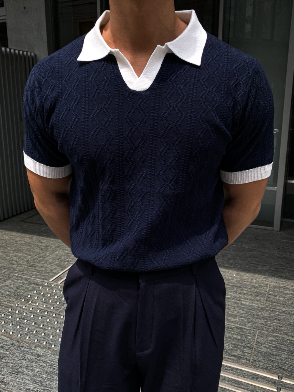 短袖T卹模特兒穿著圖片 - S1L53