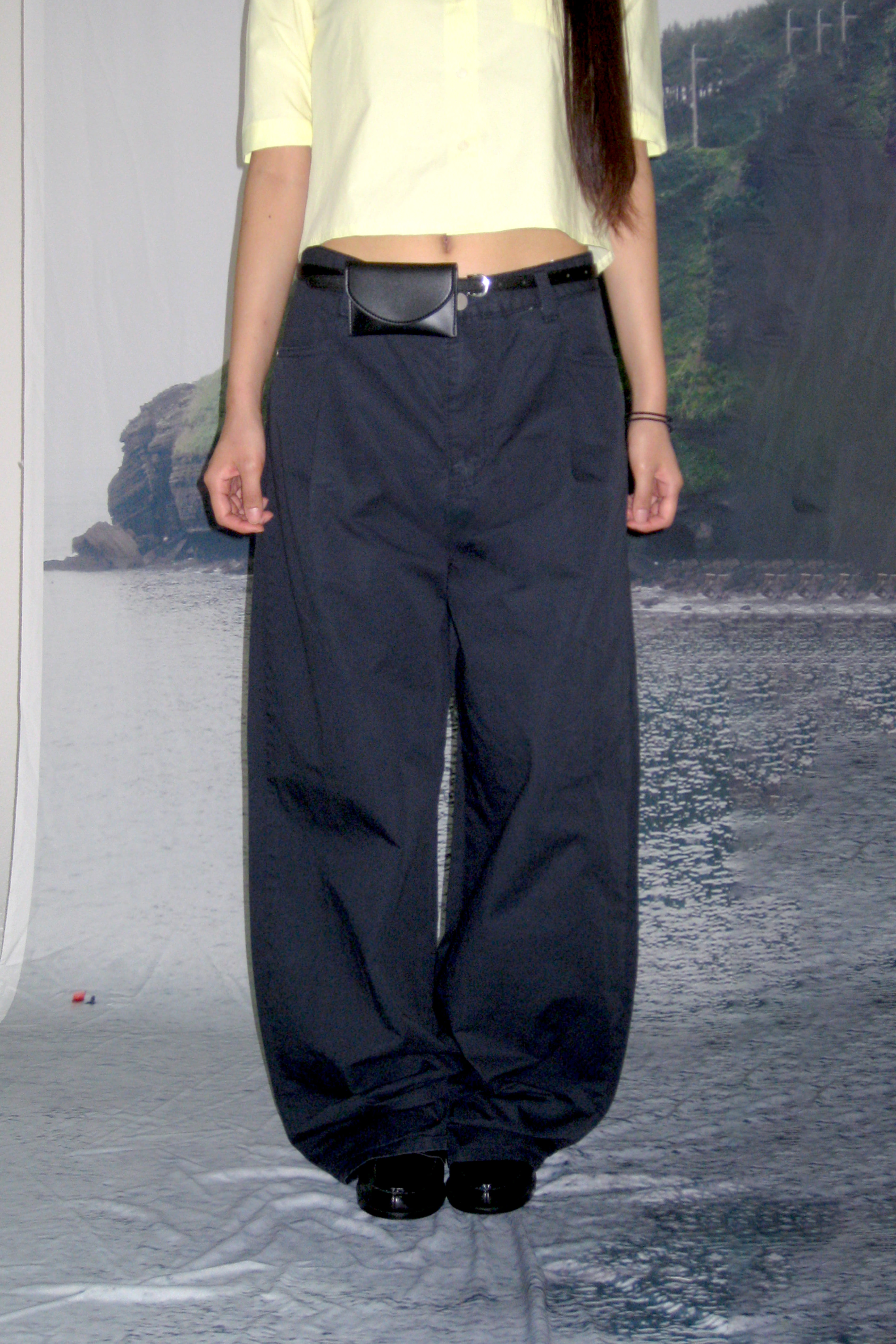 라디오퍼시픽 | One tuck wide pants - navy